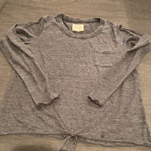 Chaser long sleeve front tie tee